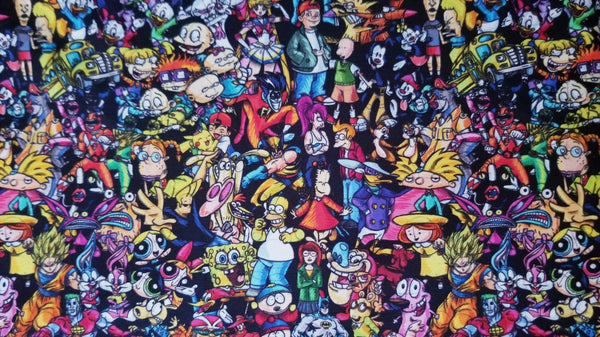 90s Toons Colorful Blackground Small Scale