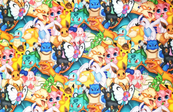 Pocket Critters Stacked Small Scale - Cotton Spandex